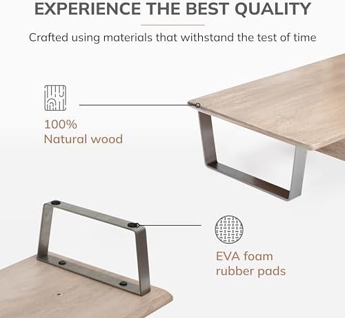 Anji Mountain Monitor Stand for Desk - Desktop Organizer & Laptop Riser, Ergonomic Monitor Riser, Space-Saving, Durable,