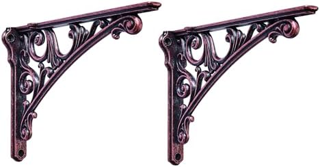 Khtumeware Shelf Bracket 12 Inch, Decorative Brackets for Shelving, Heavy Duty Vintage Ornate Shelf Bracket, Hardware In