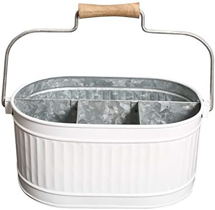 Alpha Living Home Silverware Caddy White Heavy Duty Alloy Utensil Organizer