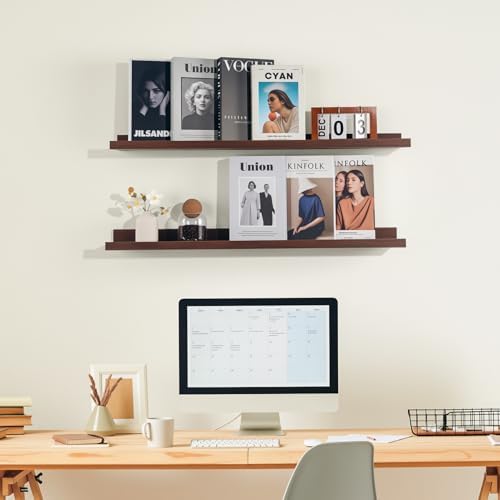 NEXHOME PRO Floating Shelves for Wall Set of 2,36 Inches Picture Ledge Shelf, Kids Bookshelf Wall Mounted for Living Roo