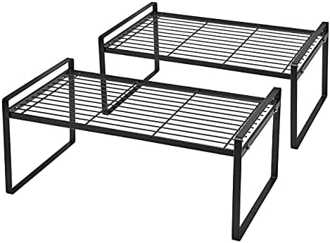 Shantton Cabinet Shelf Organizer, Pantry Shelf Rack, Black 16x8.3x7.3