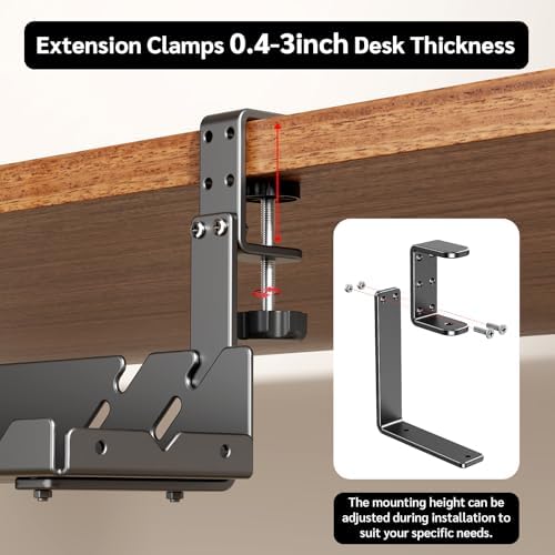 CABTE Under Desk Cable Management Tray with Power Outlet