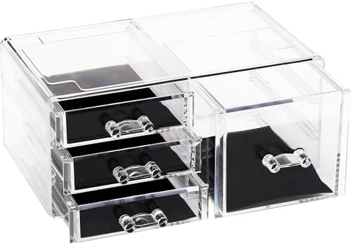 Sea Team Stackable Clear Acrylic Makeup Organizer with Drawers for Vanity