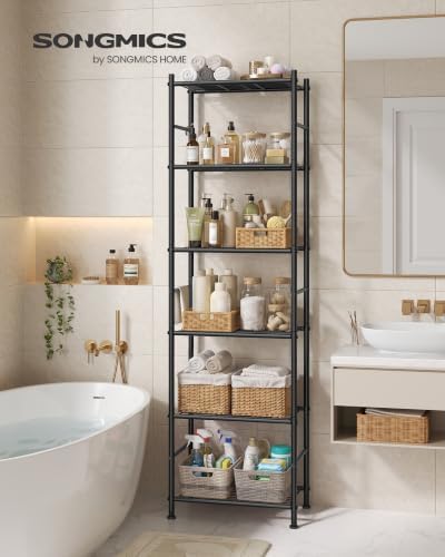 SONGMICS 6-Tier Wire Shelving Unit, Steel Storage Rack, Easy Assembly