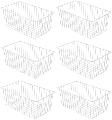 16" Upright Freezer Organizer Baskets, Wire Storage Bins Large Bakset for Freezer, Pantry, Kitchen, Bathroom Organizing,