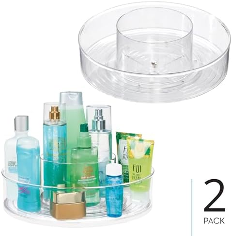 iDesign 12-inch Divided Lazy Susan - Set of 2 - Clear