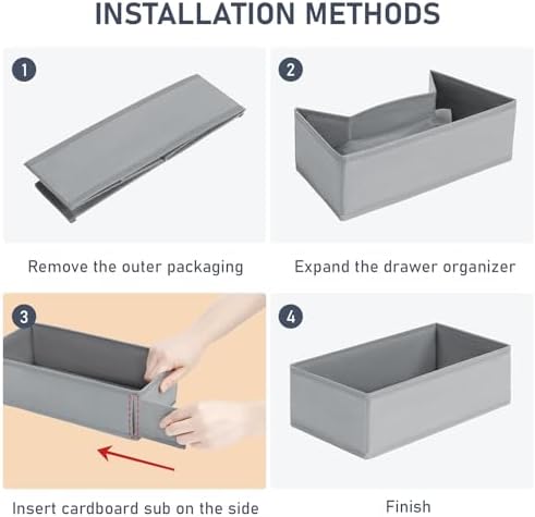 DIMJ Drawer Organizer Clothes - Underwear Organizer Small Sock Organizer Closet Organizers and Storage Box Dresser Drawe