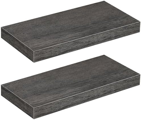 HOOBRO Floating Shelves for Wall, Wall Mounted Shelf Set of 2, 15.7" Hanging Shelf with Invisible Brackets, for Wall Dec