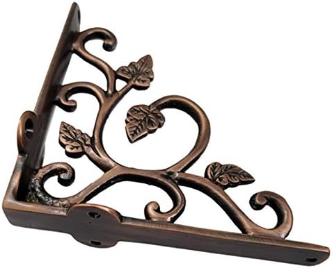 Adonai Hardware Meshezaheel Brass Decorative Shelf Bracket (Supplied as 2 Pieces per Pack) - Antique Copper