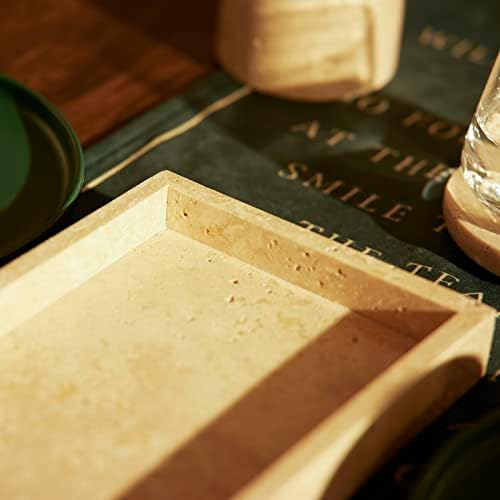 Italian 100% Marble Vanity Tray (12x6in), Counter Organizer for Bathroom, Kitchen, Dresser, Coffee Table, Serving & Deco