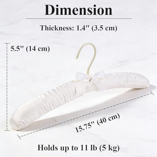 Tosnail 12 Pack Satin Padded Hangers, 15.8" Foam Padded Hangers with Swivel Hook, Crease and Wrinkle-Free Design for Clo