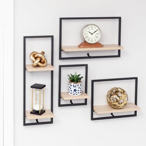 Honey Can Do Double Floating Wall Shelf SHF-08572 Natural