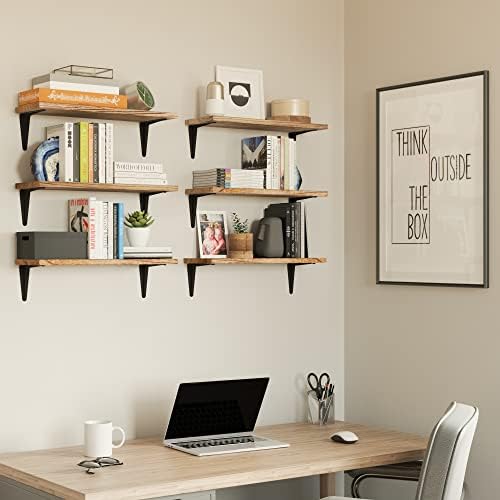 Wallniture Arras Floating Shelves for Wall, 17"x6" Wall Bookshelves & Storage Shelves Living Room Decor, Bedroom, Home O