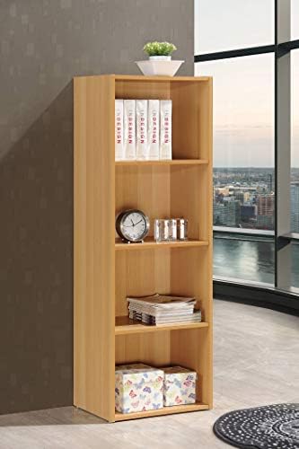 Hodedah 4-Shelf Bookcase in Beech