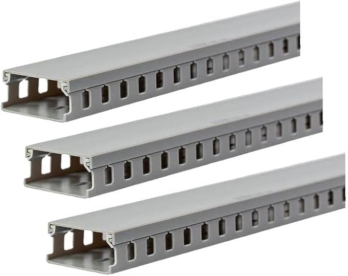StarTech.com 5.6ft Server Rack Cable Management - Customizable 2in x 1in Open Slot Network & Data Finger Duct Wire Raceway Organizer w/Cover (AD105X1) (Pack of 3)