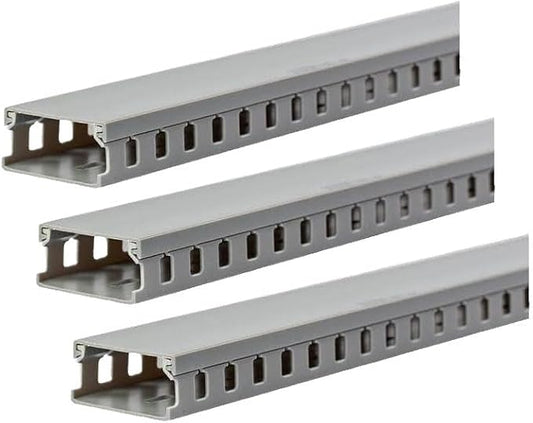 StarTech.com 5.6ft Server Rack Cable Management - Customizable 2in x 1in Open Slot Network & Data Finger Duct Wire Raceway Organizer w/Cover (AD105X1) (Pack of 3)