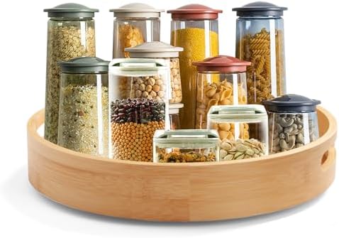 14in Bamboo Lazy Susan Organizer for Cabinet