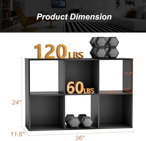 Sweetcrispy 6 Cube Storage Organizer, Stackable Modular Bookcase Shelf