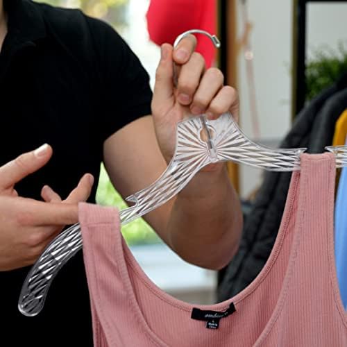 Clothes Hangers Plastic Set of 12 Pack Heavy Duty Hangers Dresses, T-Shirts Shirt Dress Blouse Hangers for Closet Organization Crystal Hanger Women and Men Coat Hanger