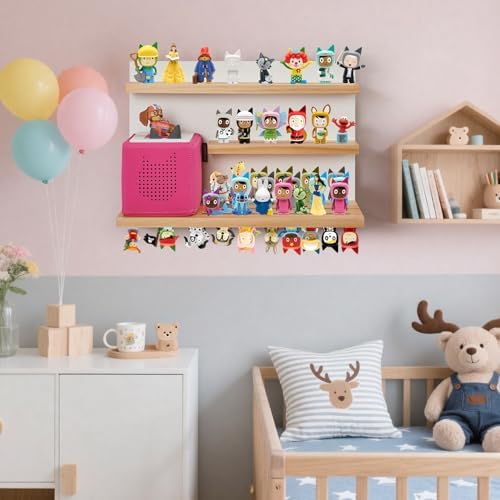 Gieanoo for Tonies Shelf 3 Tier Floating Shelf for 48 Characters,White