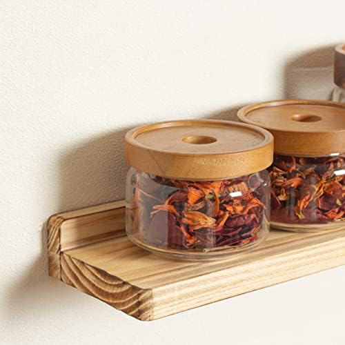 Freezing point Floating Shelves for Wall Set of 2 Natural Wood 16Inch Wall Shelf Decor Plant Display Collectibles Mounte