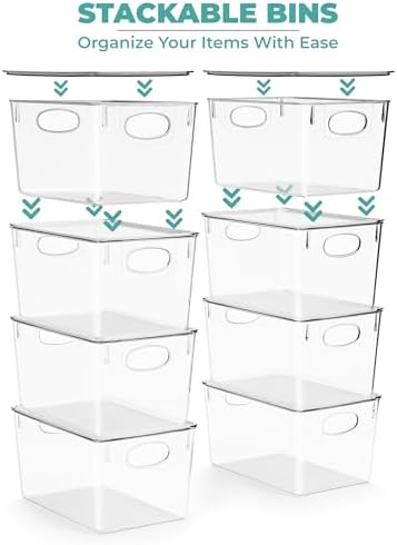Sorbus 4-Pack Large Clear Plastic Storage Bins with Lids - Kitchen, Pantry, Fridge, and Cabinet Organizer