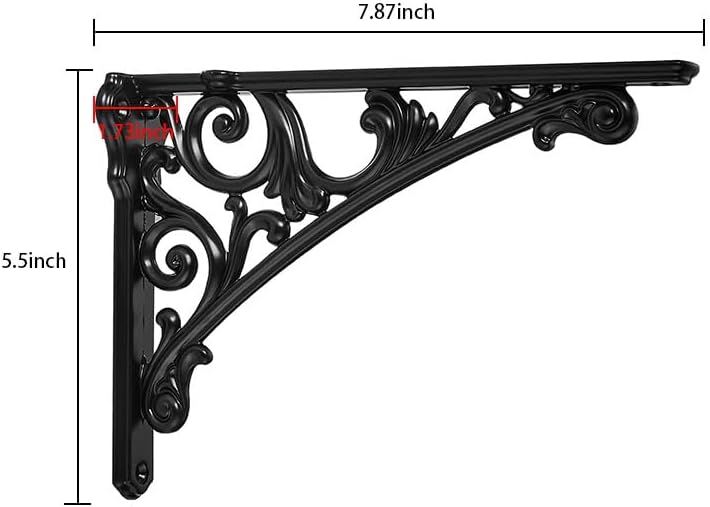 Khtumeware Shelf Bracket 8 Inch, Decorative Brackets for Shelving, Heavy Duty Vintage Ornate Shelf Bracket, Hardware Inc