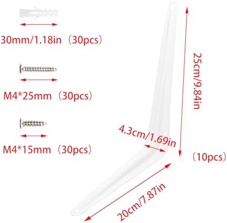 Lilaly 10 Pack Shelf Brackets 10 Inch Shelf Bracket, Heavy Duty L Brackets for Shelves for Hanging Floating Shelves Brac
