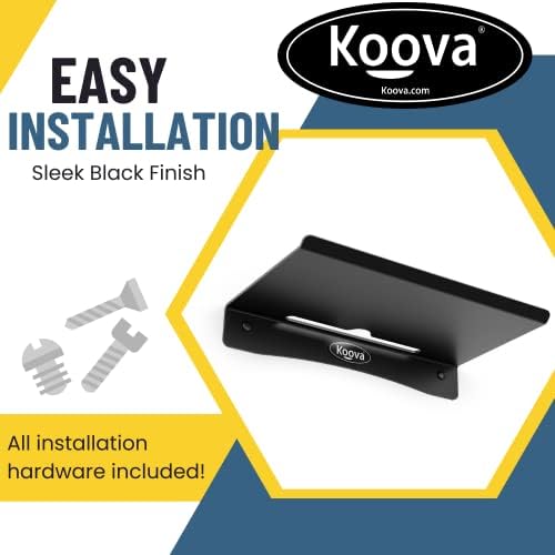 Koova WiFi Router or Speaker Shelf | Floating Shelving for Cable Box, Modem, Gaming System & Streaming Media Devices | V