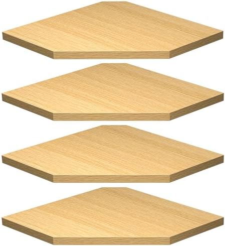 Fun Memories Corner Shelf Wall Mount, Corner Floating Shelves, Set of 4 Corner Wall Shelf Organizer, Rustic Wood Wall St