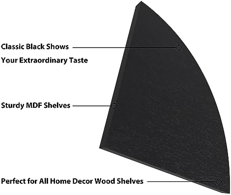 HORLIMER 6 Pack Floating Corner Shelf Wall Mount for Bedroom(Black)