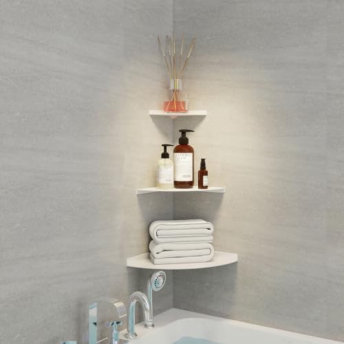 11 Inch Corner Shelf - Heavy Duty 3.0mm Aluminum Alloy Wall Mounted Floating Shelf for Bathroom, Kitchen, Living Room, O