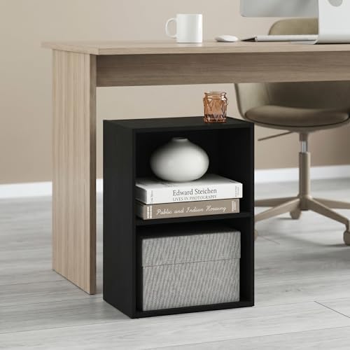 2-Tier Bookshelf, Cube Bookcase, Book Shelf, Cube Storage Organizer with Open Shelf, 9 x 16 x 21, for Home Office, Livin