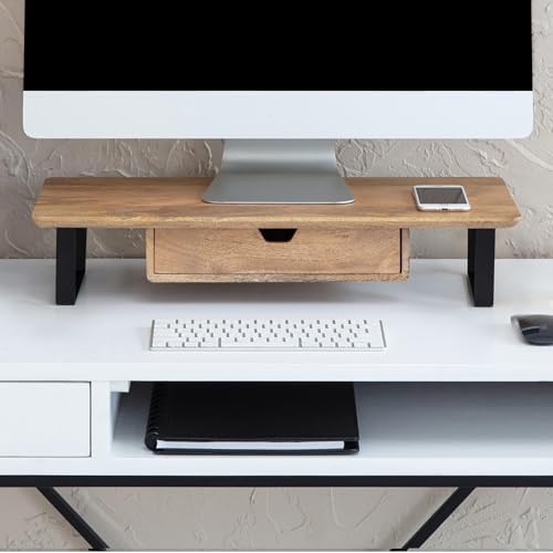 Anji Mountain Monitor Stand for Desk - Desktop Organizer & Laptop Riser, Ergonomic Monitor Riser, Space-Saving, Durable,