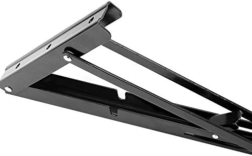 ZOENHOU 4PCS 10 Inch Folding Shelf Brackets, 176lbs Heavy Duty Metal Collapsible Fold Down Shelf Brackets with Screws, W