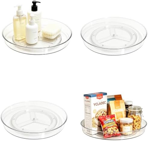 4 Pack Lazy Susan 10.6" Turntable Organizer Pantry Cabinet