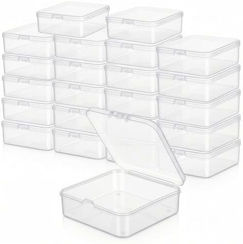 LJY 23 Clear Square Plastic Boxes, 2.9 x 2.9 x 1 in for Model Parts
