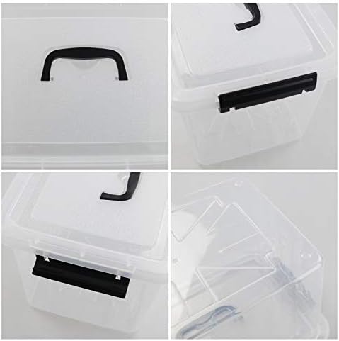 Idomy 1-Pack Clear Plastic Storage Latch Box with Lids, 10 L Storage Bin