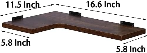 YYWUOJJ Corner Shelf Wall Mounted, Corner Floating Shelves for Wall, Set of 4 Brown