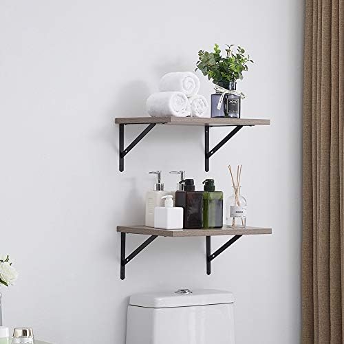 SUPERJARE Wall Mounted Floating Shelves, Set of 2, Wide Display Ledges, 11.8 Inch Deep, Large Storage Rack for Room/Kitc