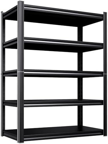 72''H 45''W 20" D Storage Shelves Garage Shelving,Adjustable 5 Tier Utility Steel Shelf, Heavy Duty Metal Shelving, Shel