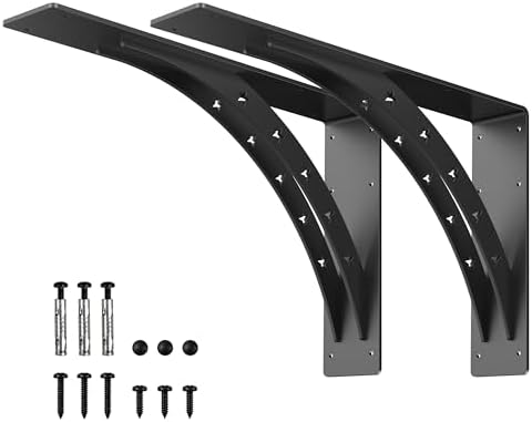 Heavy Duty Shelf Brackets，max Load 900 LBS,Premium Alloy Metal Mantel Brackets , (Set of 2) Fireplace Mantel Brackets - 
