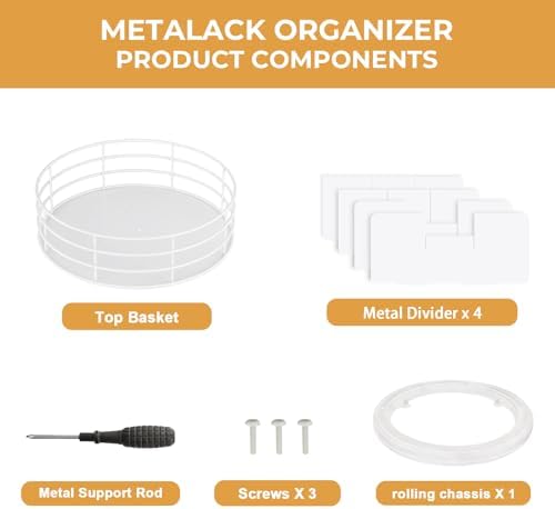 Snack Organizer - Versatile Snack Storage, Lazy Susan with Convenient Grab-and-Go Design, Metal Snack Holder for Home, O