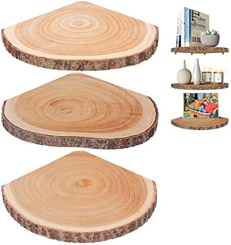 Corner Floating Shelves 3Pcs Wood Corner Shelf Rustic Wall Corner Shelf