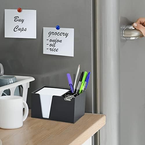 Acrimet Desktop Organizer Pencil, Pen, Paper, Clip, Caddy Holder (Plastic) (White Paper Included) (Black Color)