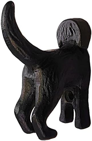 Lulu Decor, Cast Iron Labrador Black, Chocolate Brown & Cream Dog Tail Hooks (3 Dog Tail Hooks)
