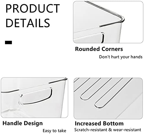 Xicennego Refrigerator Organizer Bins Set of 3, Clear Plastic Storage Bins for Pantry, Fridge Organizer Set , Storage Or
