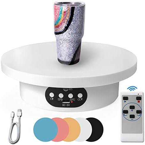Rotating Display Stand 6.3 Inch with Remote Control, 360° Turntable