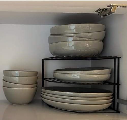Frcctre 3-Tier Kitchen Corner Shelf Rack Counter and Cabinet Organizer, 9x9x7.5 Inch Metal Wire Kitchen Counter Pantry C