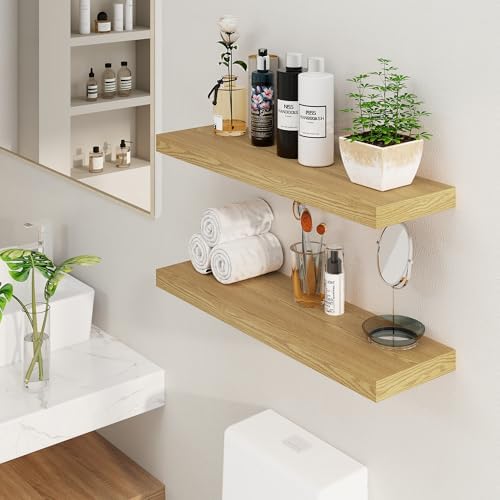 Fun Memories Floating Shelves 36 Inch Long, Deep Floating Shelf for Wall, 36 x 8 Floating Shelves Set of 2, 8 Inch Deep 